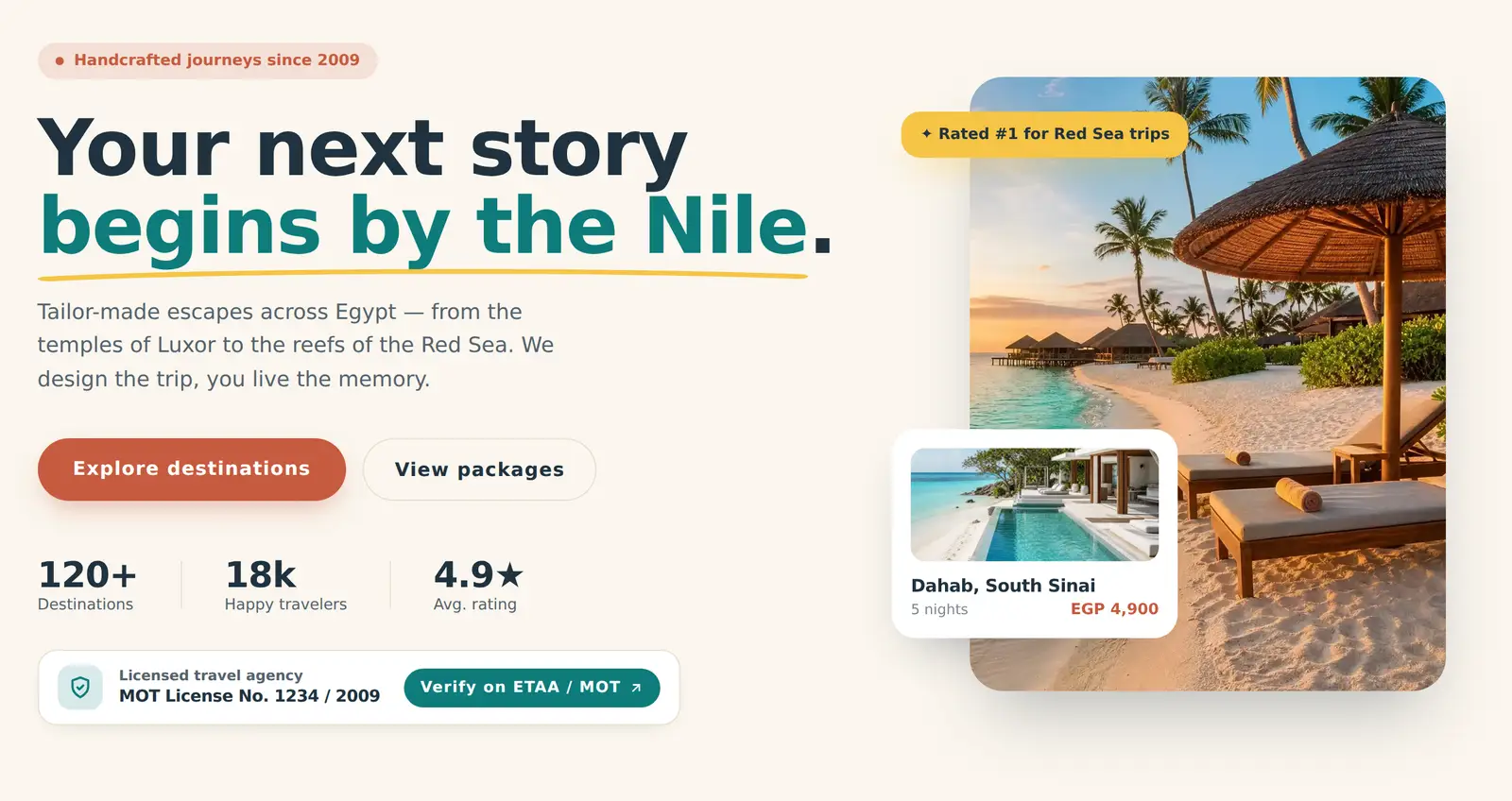 Travel Agency Website — Voyagé — Home
